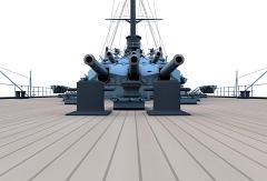 CK30-Parial Ship-Stern-Deck Level-Forward Turrets III and IV